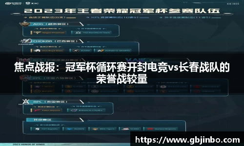 焦点战报：冠军杯循环赛开封电竞vs长春战队的荣誉战较量